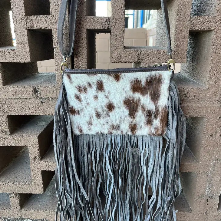Fringe Cowhide Crossbody