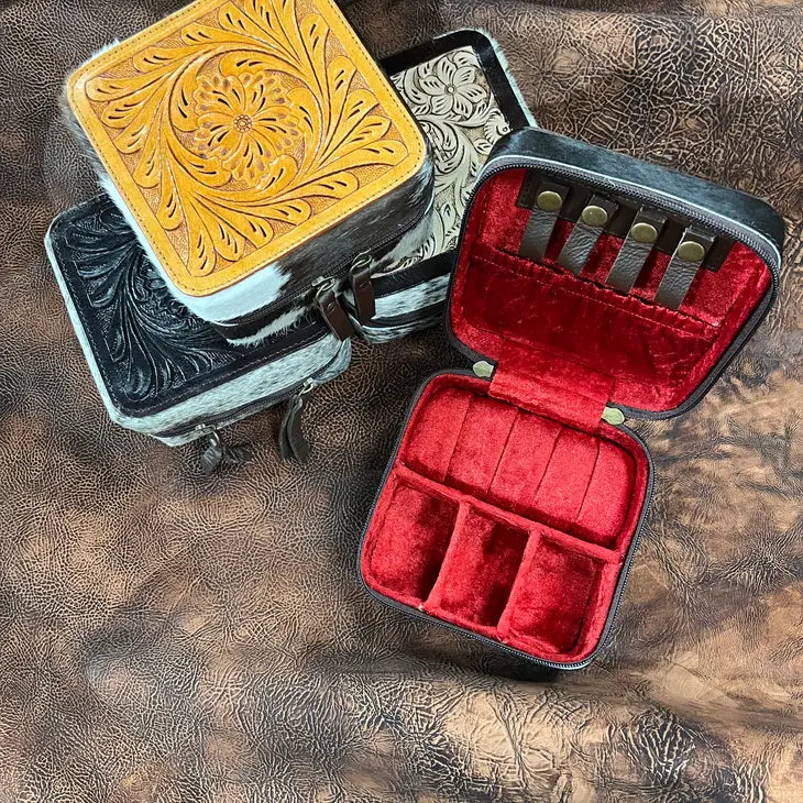Tooled Cowhide Jewelry Boxes
