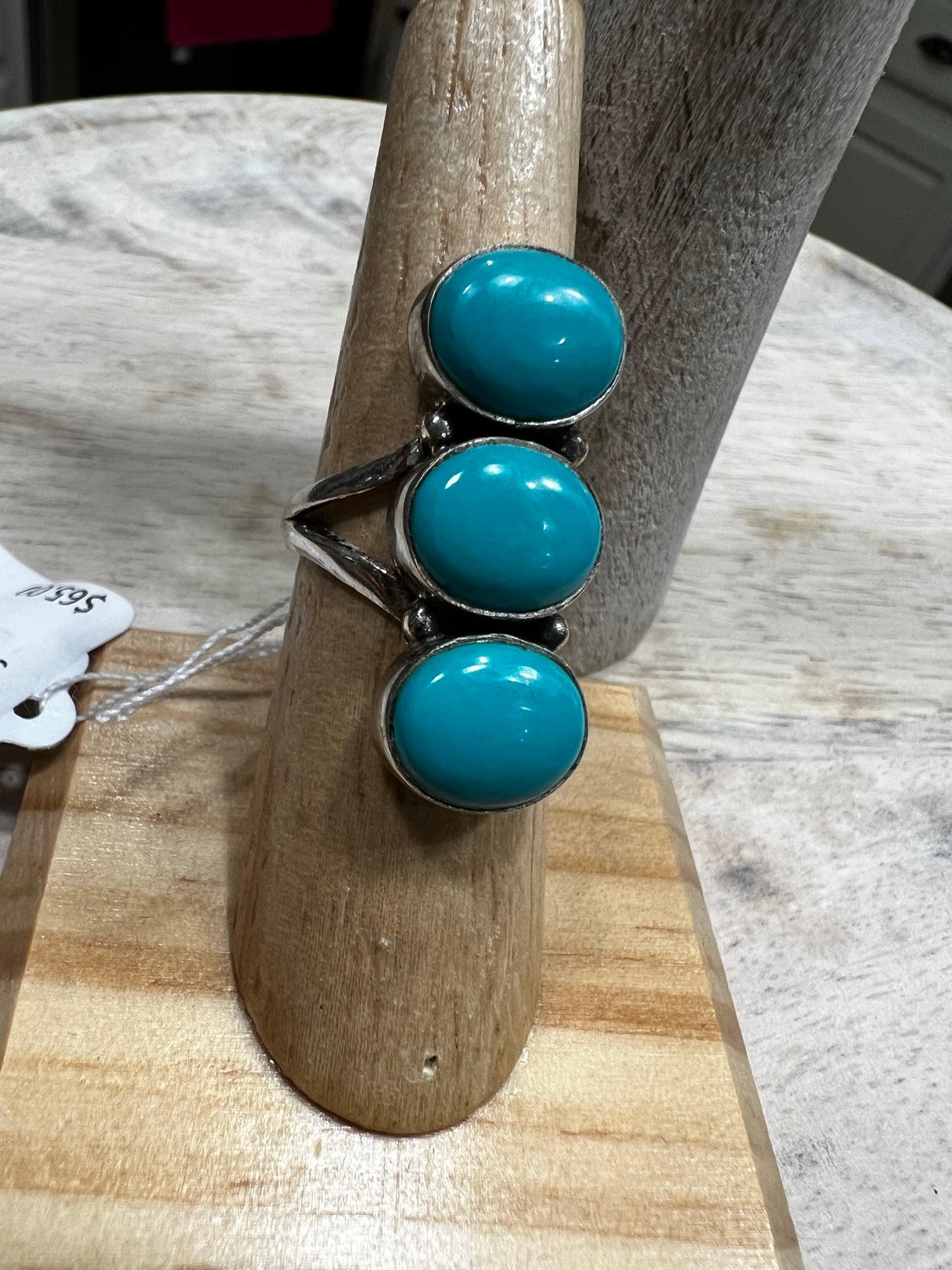Three Stone Turquoise Ring