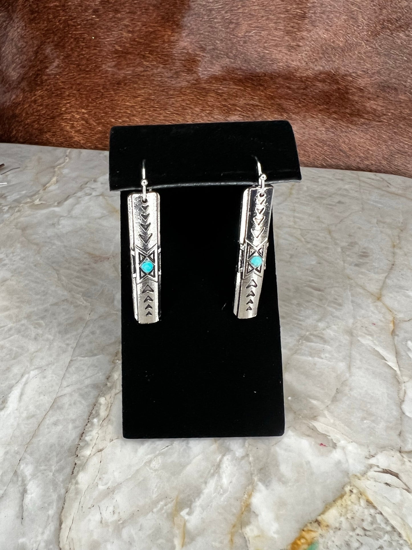 Faux Turquoise Dangle Earrings