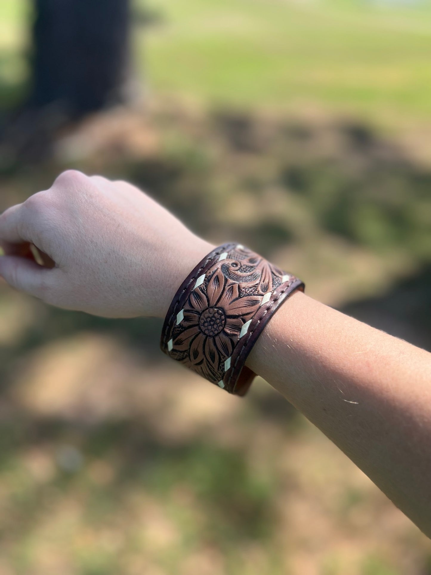 Tooled Leather Bracelet