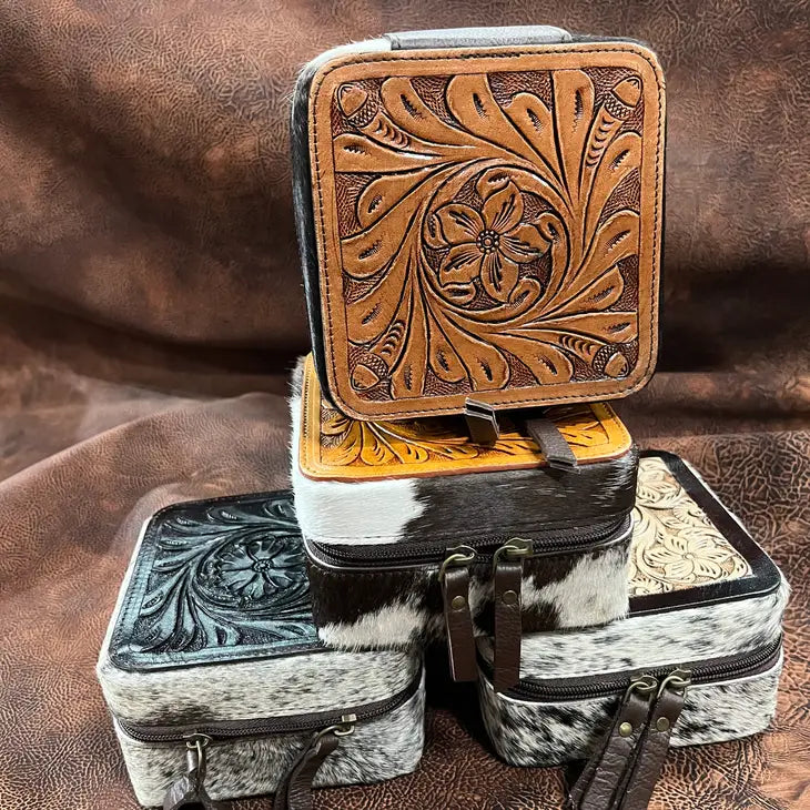 Tooled Cowhide Jewelry Boxes