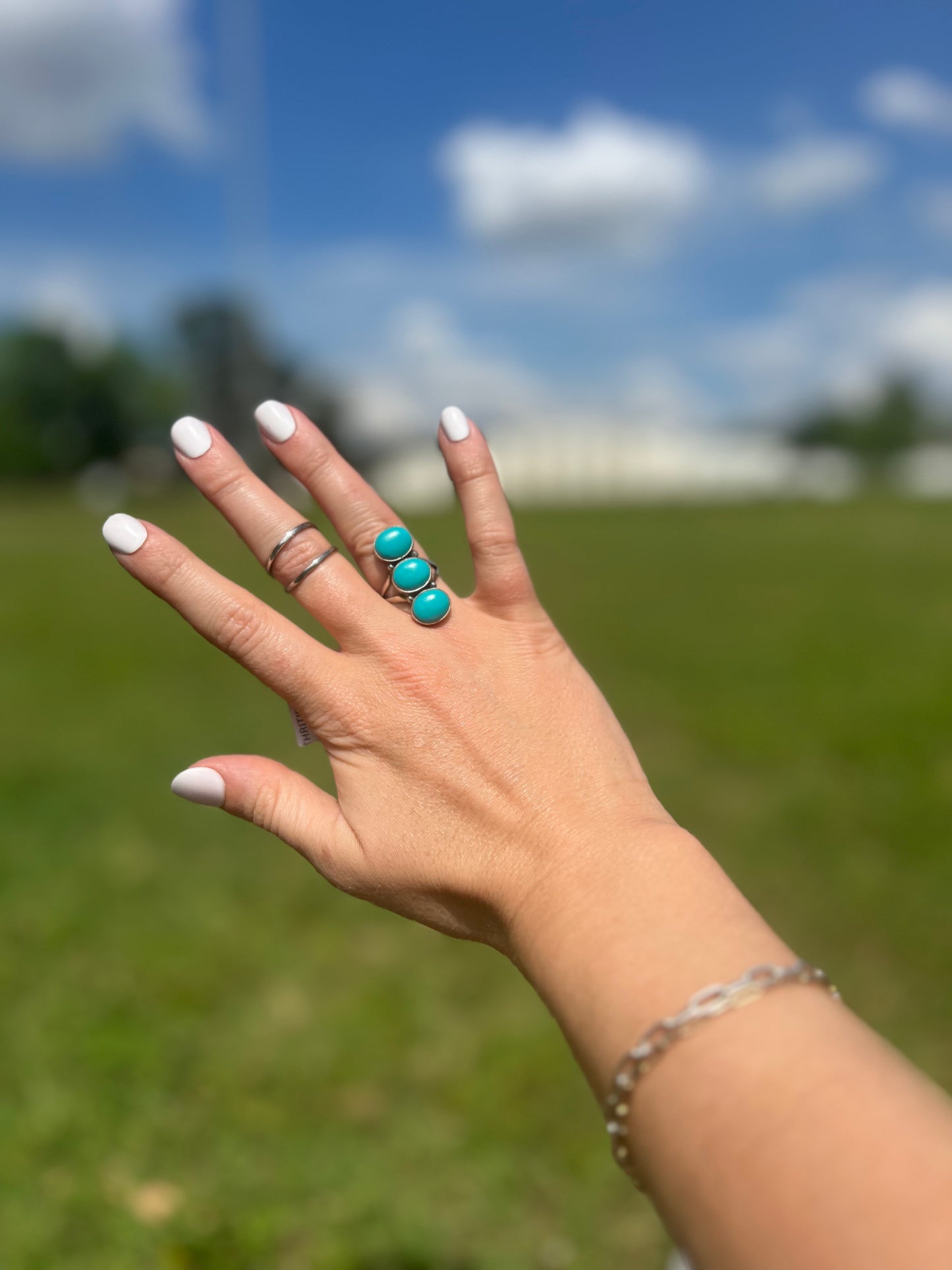 Three Stone Turquoise Ring