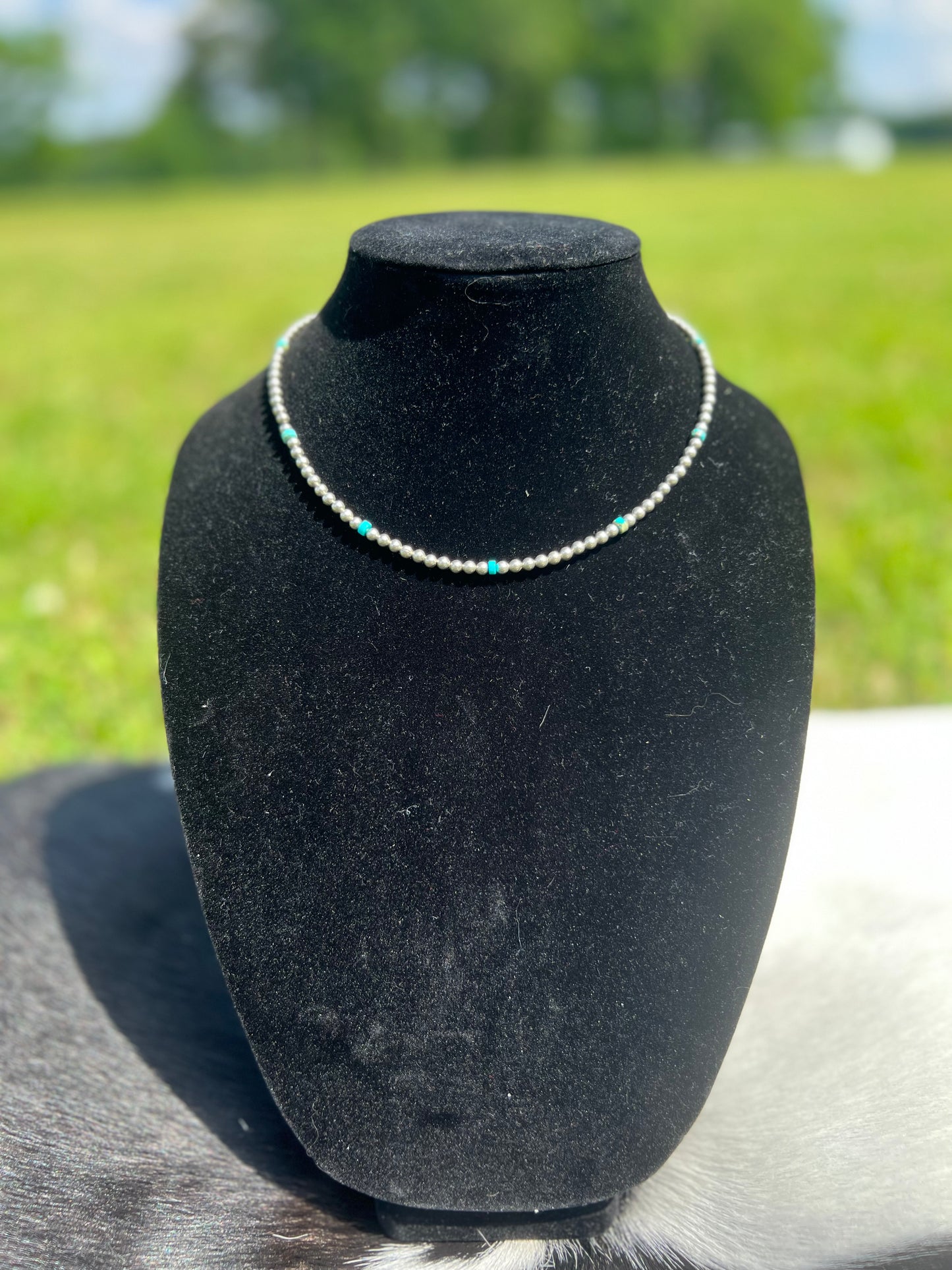 Faux Navajo Pearl & Turquoise Choker