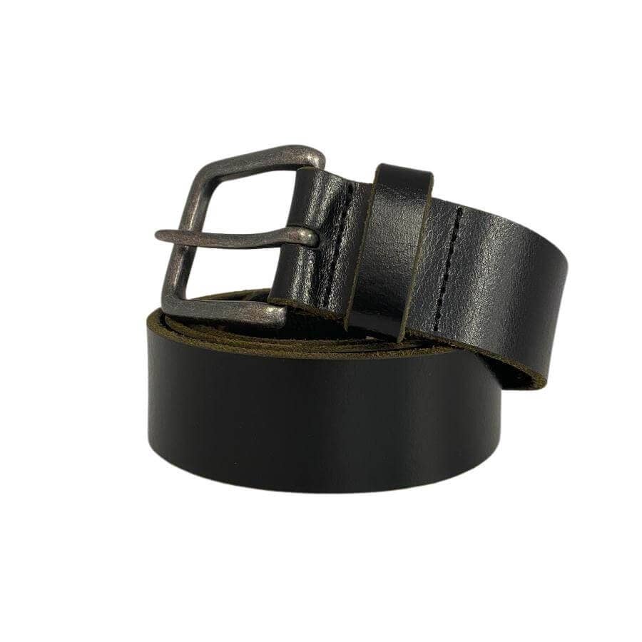 Black Leather Belt- FREE BRANDING