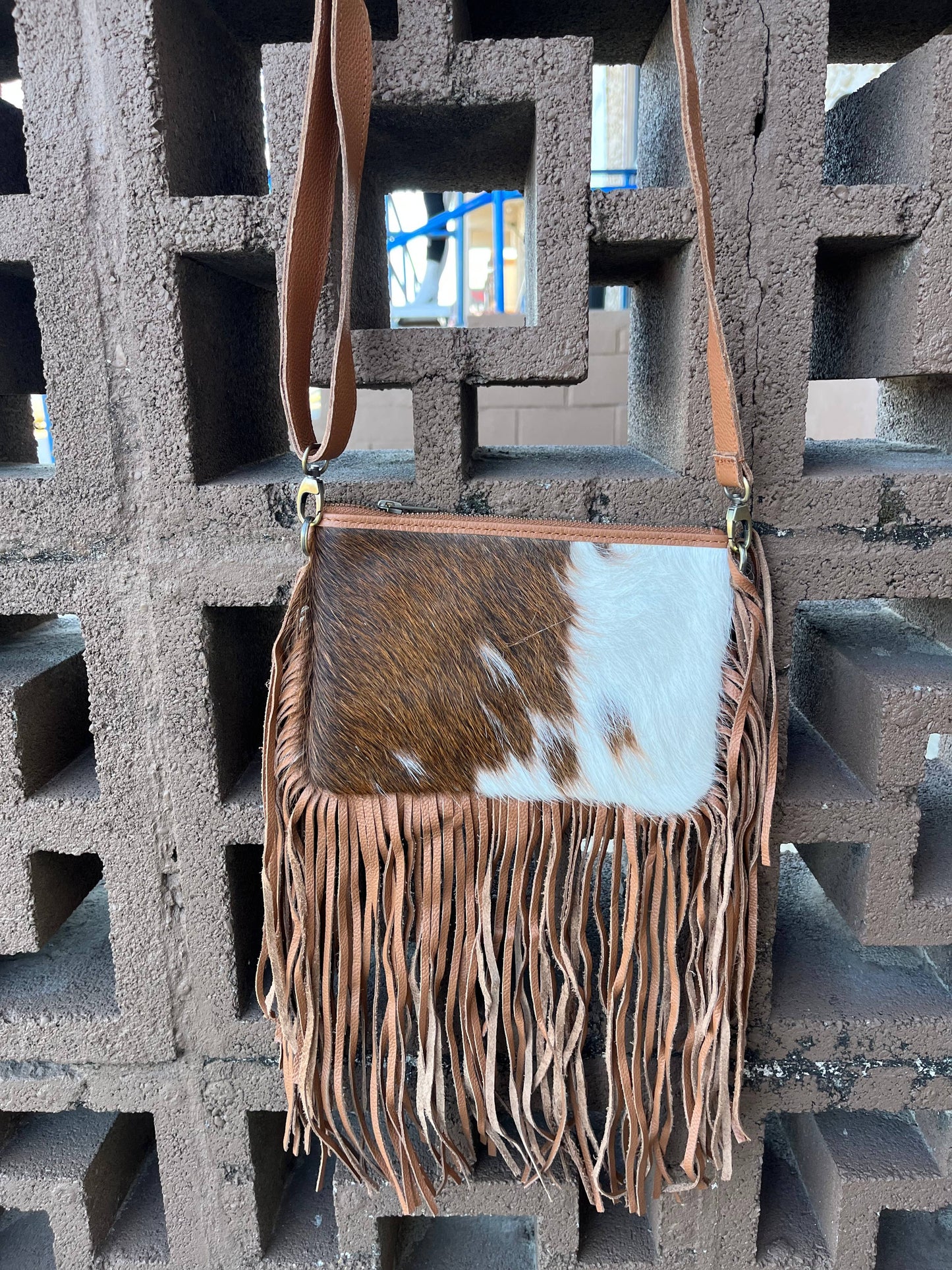 Fringe Cowhide Crossbody