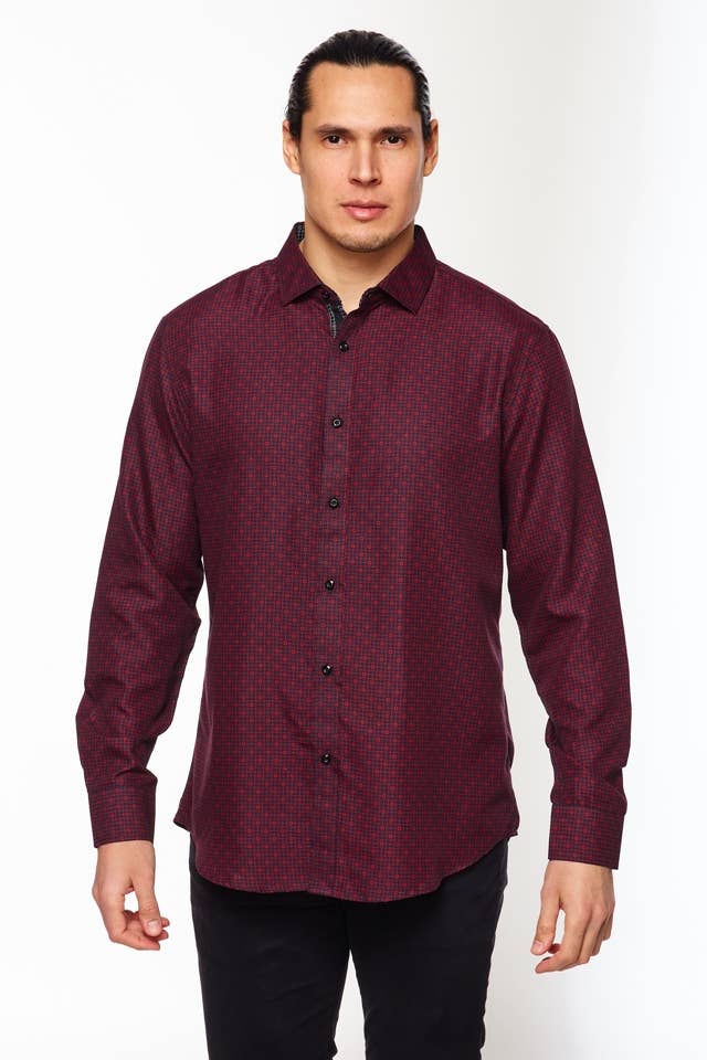 Mens Long Sleeve Printed Casual Button Down Shirts