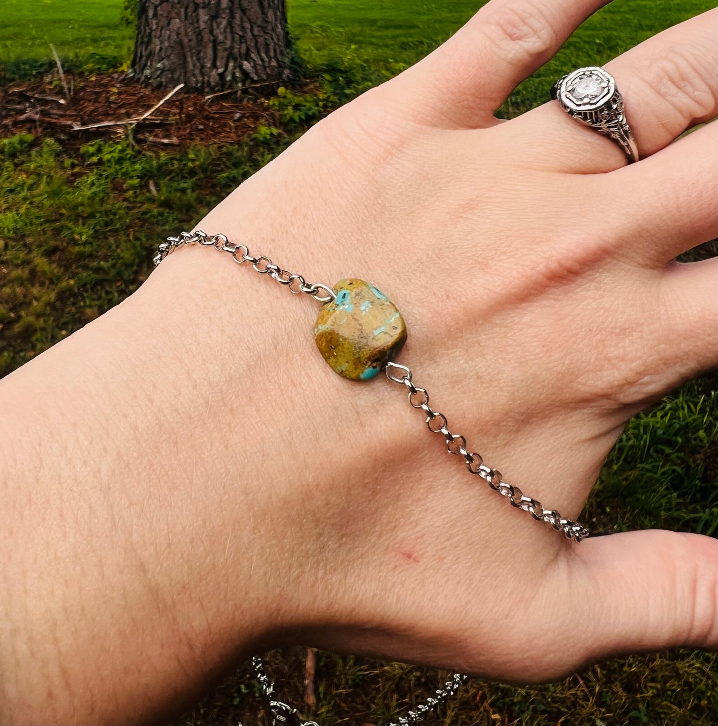 Genuine Turquoise Slab Choker