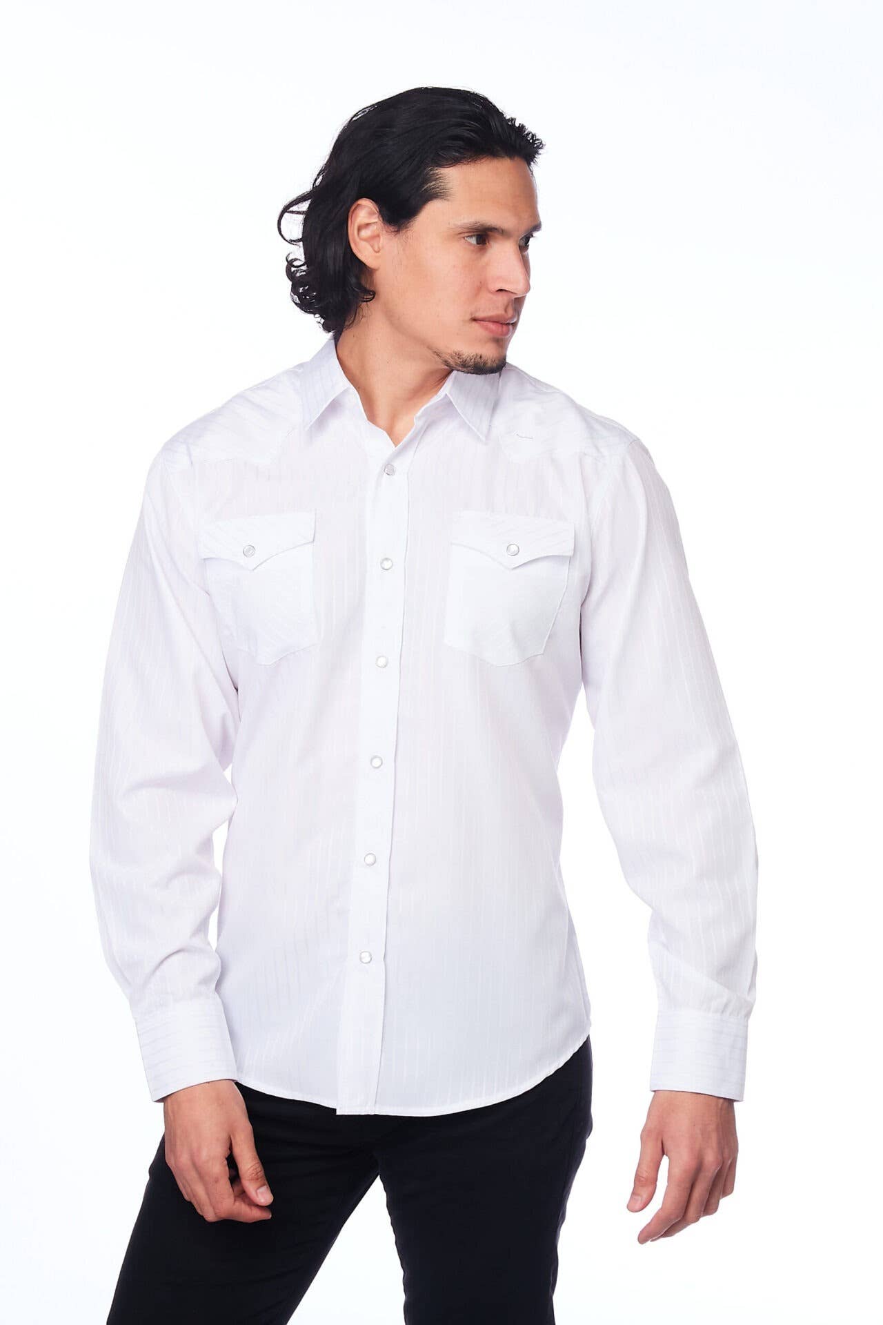 RODEO Men's WHITE PEARL SNAP