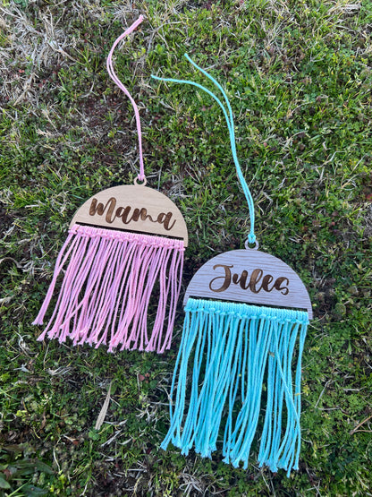 MACRAME CAR CHARMS