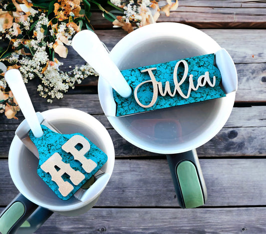 Turquoise Acrylic Cup Topper