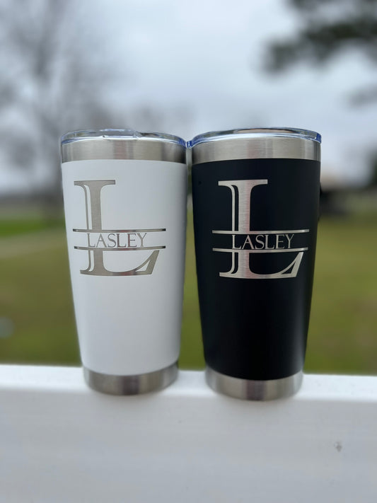 Split letter Monogram Tumbler