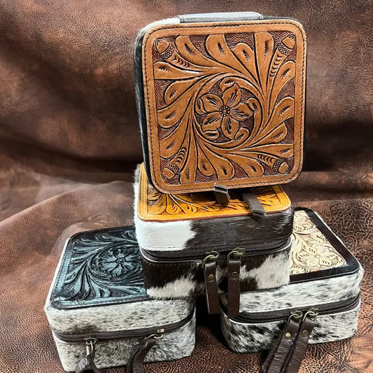 Tooled Cowhide Jewelry Boxes