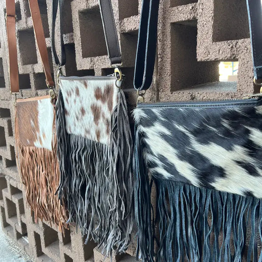 Fringe Cowhide Crossbody