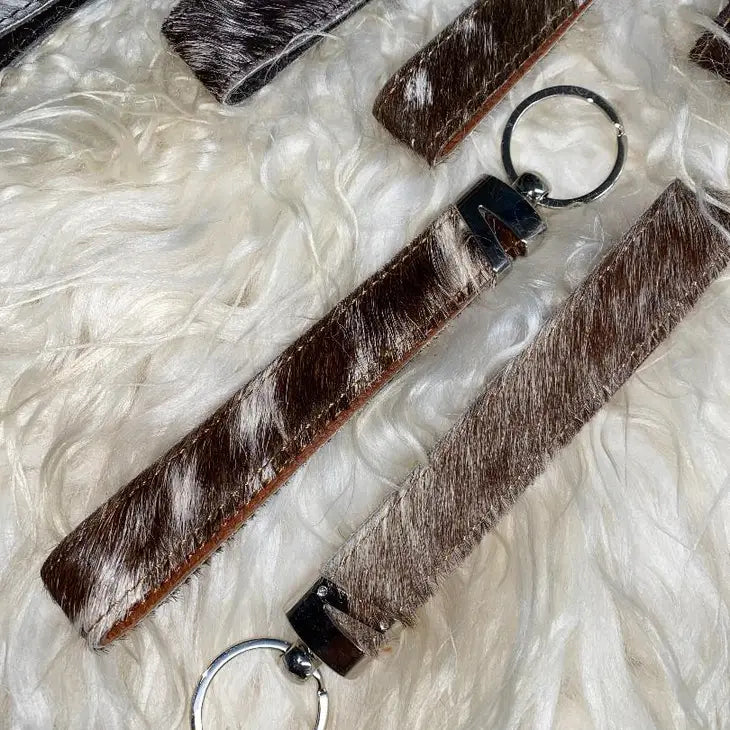 Cowhide Keychain Wristlet