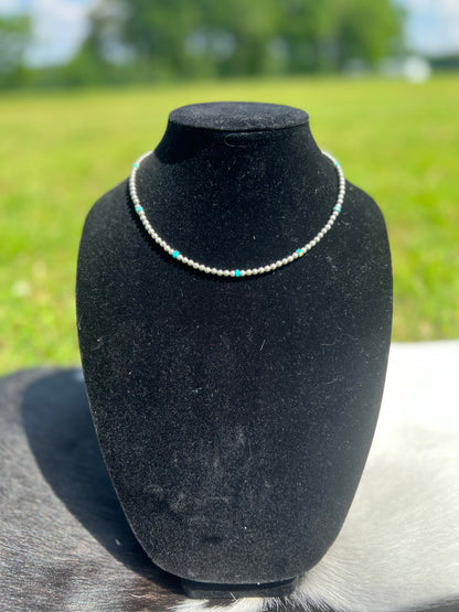 Faux Navajo Pearl & Turquoise Choker