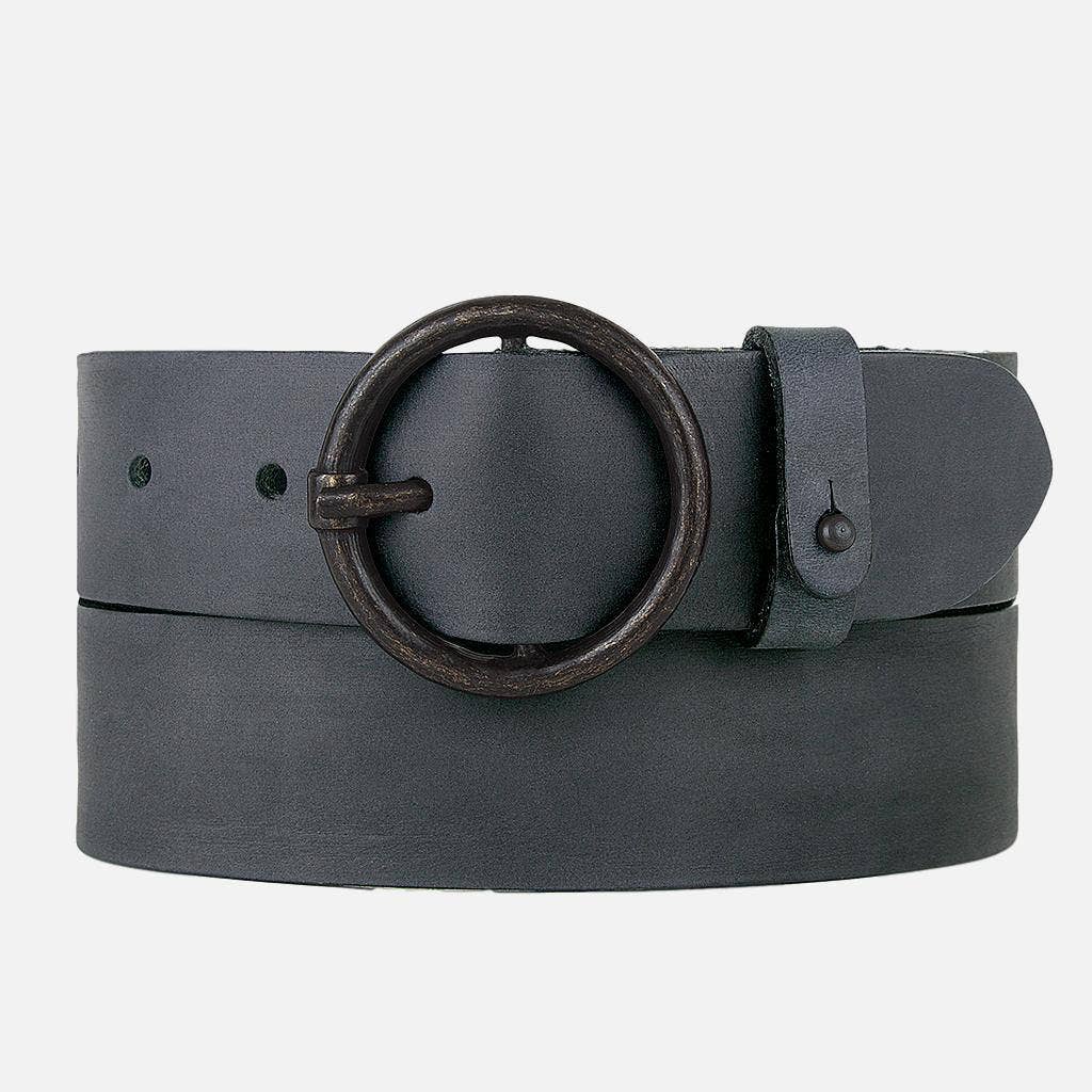 Pip | Vintage Round Buckle Leather Belt- FREE BRANDING