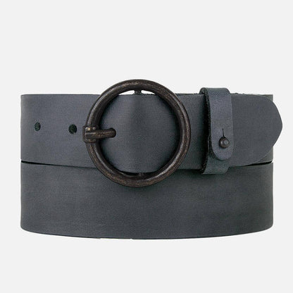 Pip | Vintage Round Buckle Leather Belt- FREE BRANDING