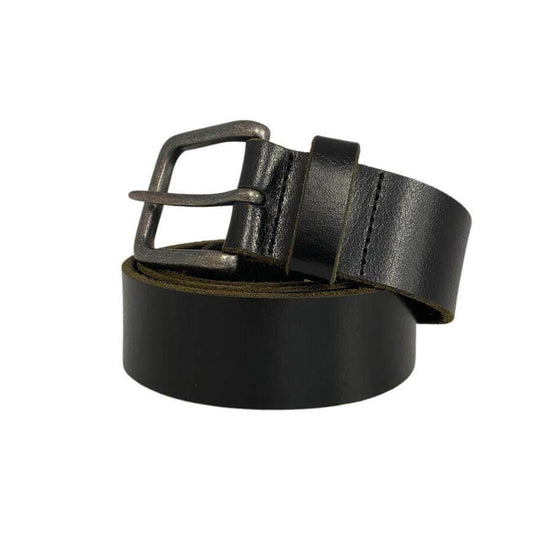 Black Leather Belt- FREE BRANDING