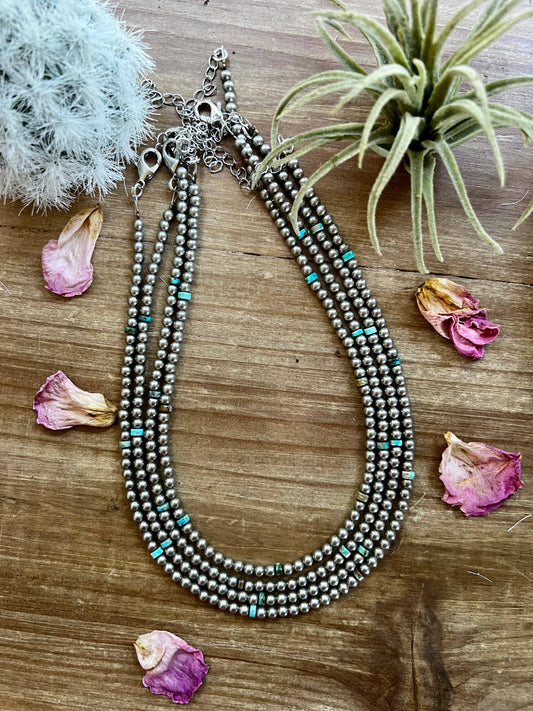 Faux Navajo Pearl & Turquoise Choker
