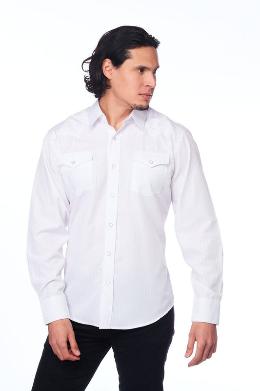 RODEO Men's WHITE PEARL SNAP