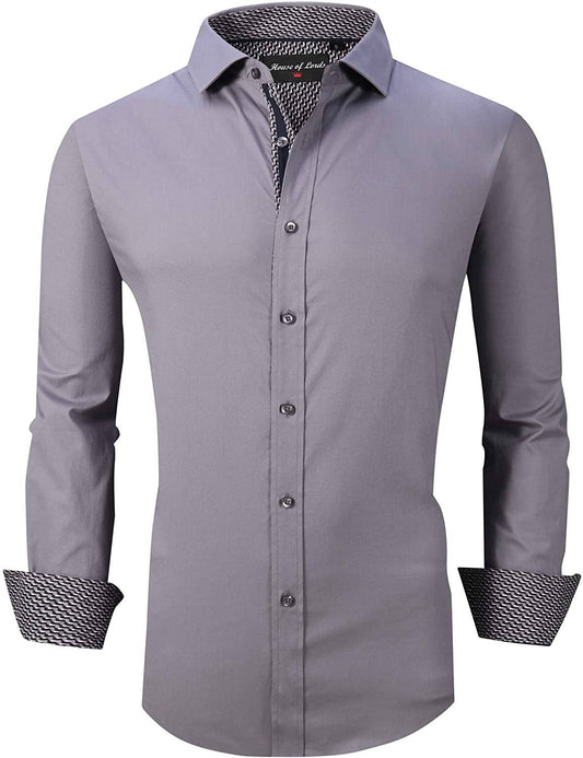 Mens Dress Shirts Long Sleeve Regular Fit Button Shirts